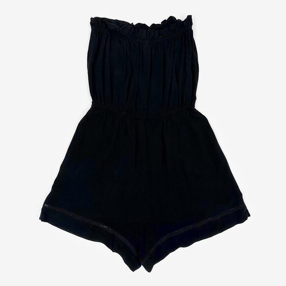 Seafolly Beach Basics Pull On Playsuit Extra Small Black Romper Cover Up Lounge - Picture 2 of 4